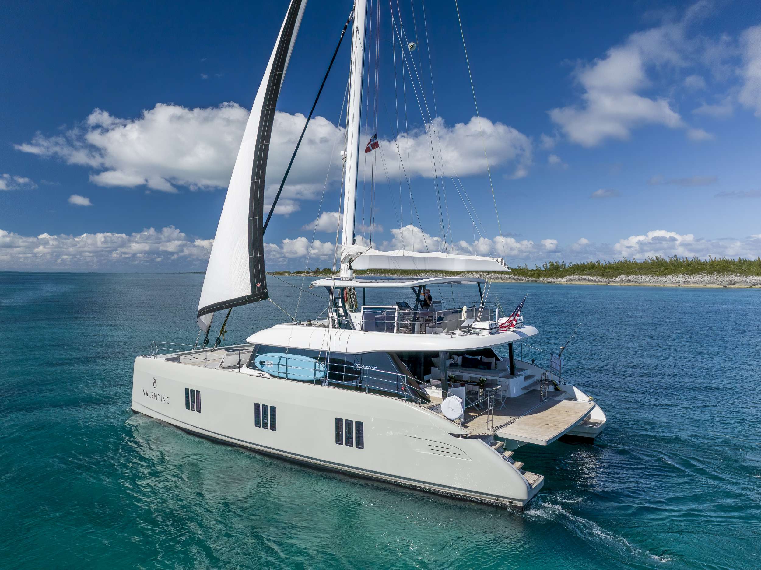 VALENTINE under sail with her carbon rig